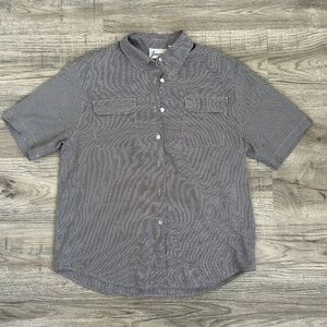 Vintage Joanna Women's Short Sleeve Button Down Black/White Mini Checkered Sz L